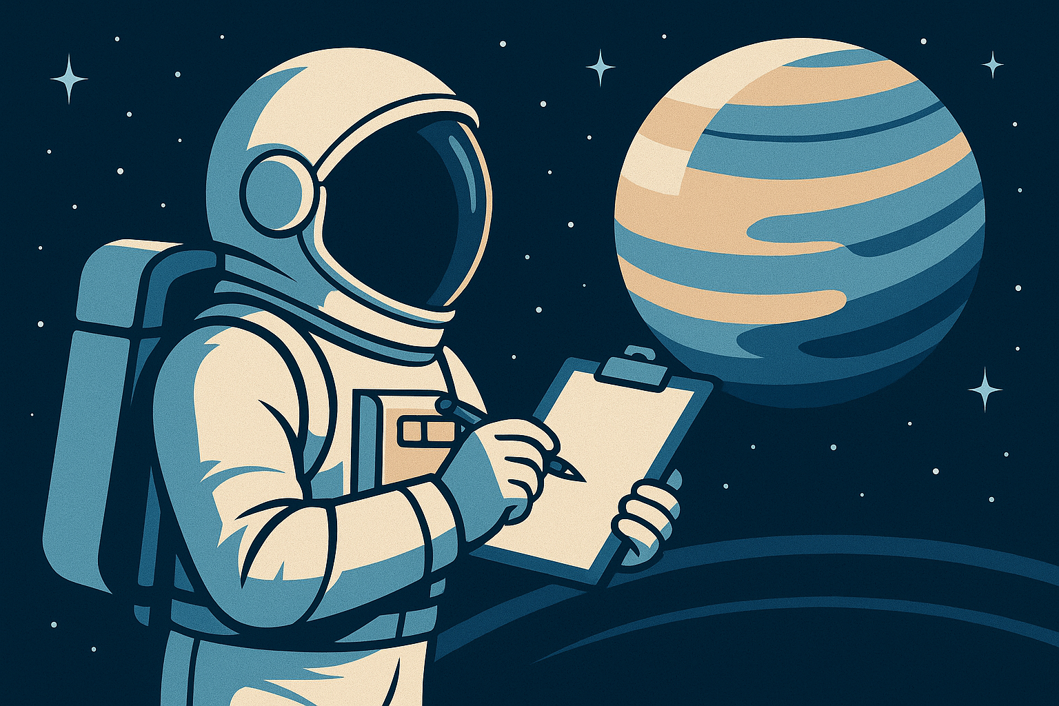Astronaut with clipboard